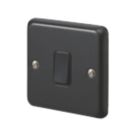 MK Contoura 10A 1-Gang Intermediate Switch Black with Colour-Matched Inserts