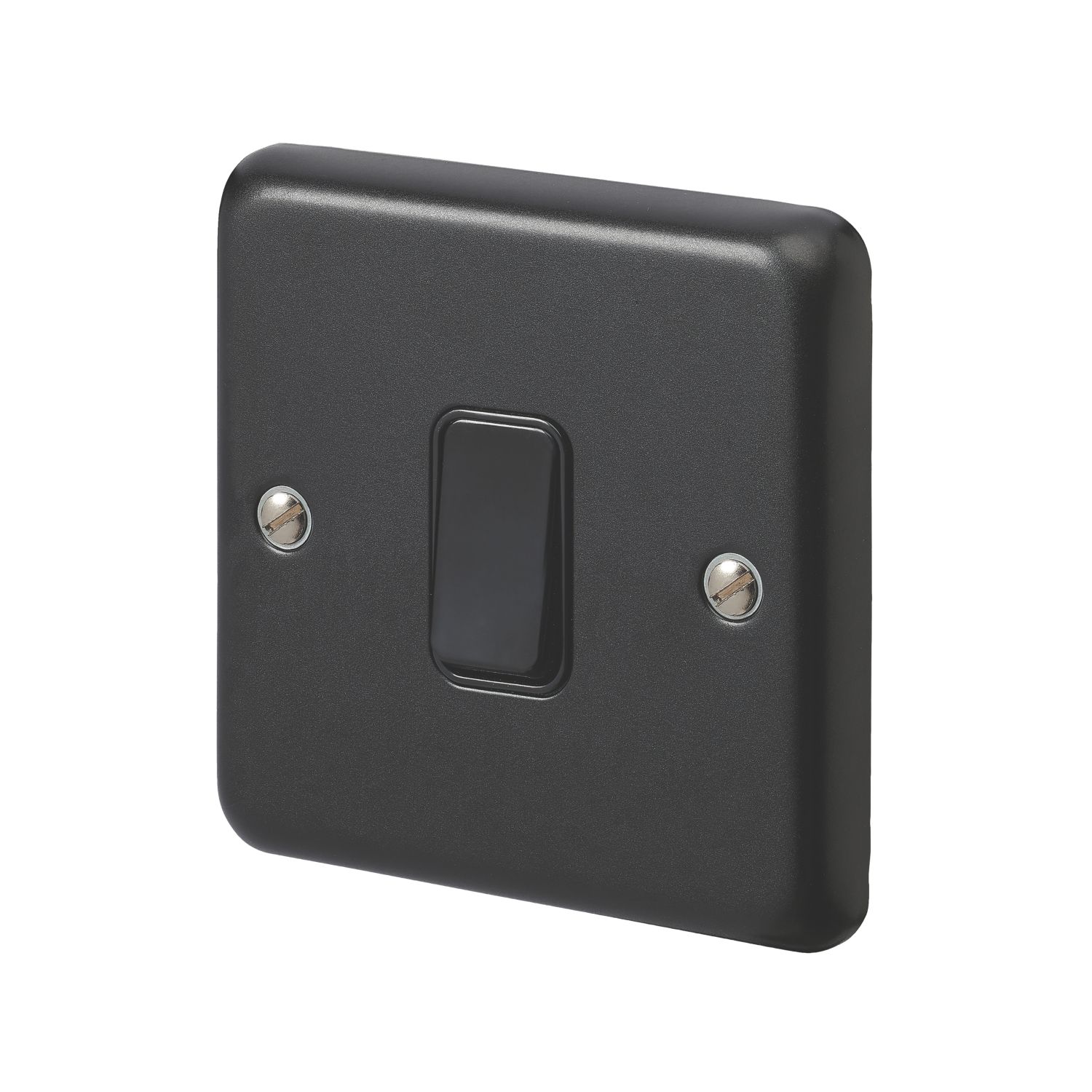 MK Contoura 10A 1-Gang Intermediate Switch Black with Colour-Matched Inserts (585RG)
