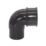 FloPlast MiniFlo 92.5° Round Offset Downpipe Bend Black 50mm