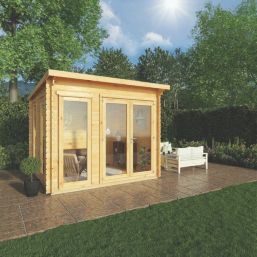Mercia Studio 9' x 9' (Nominal) Pent Timber Log Cabin