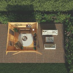 Mercia Studio 9' x 9' (Nominal) Pent Timber Log Cabin