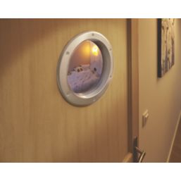 Mottez Round Porthole Vision Panel 260mm Brushed & Polished Steel