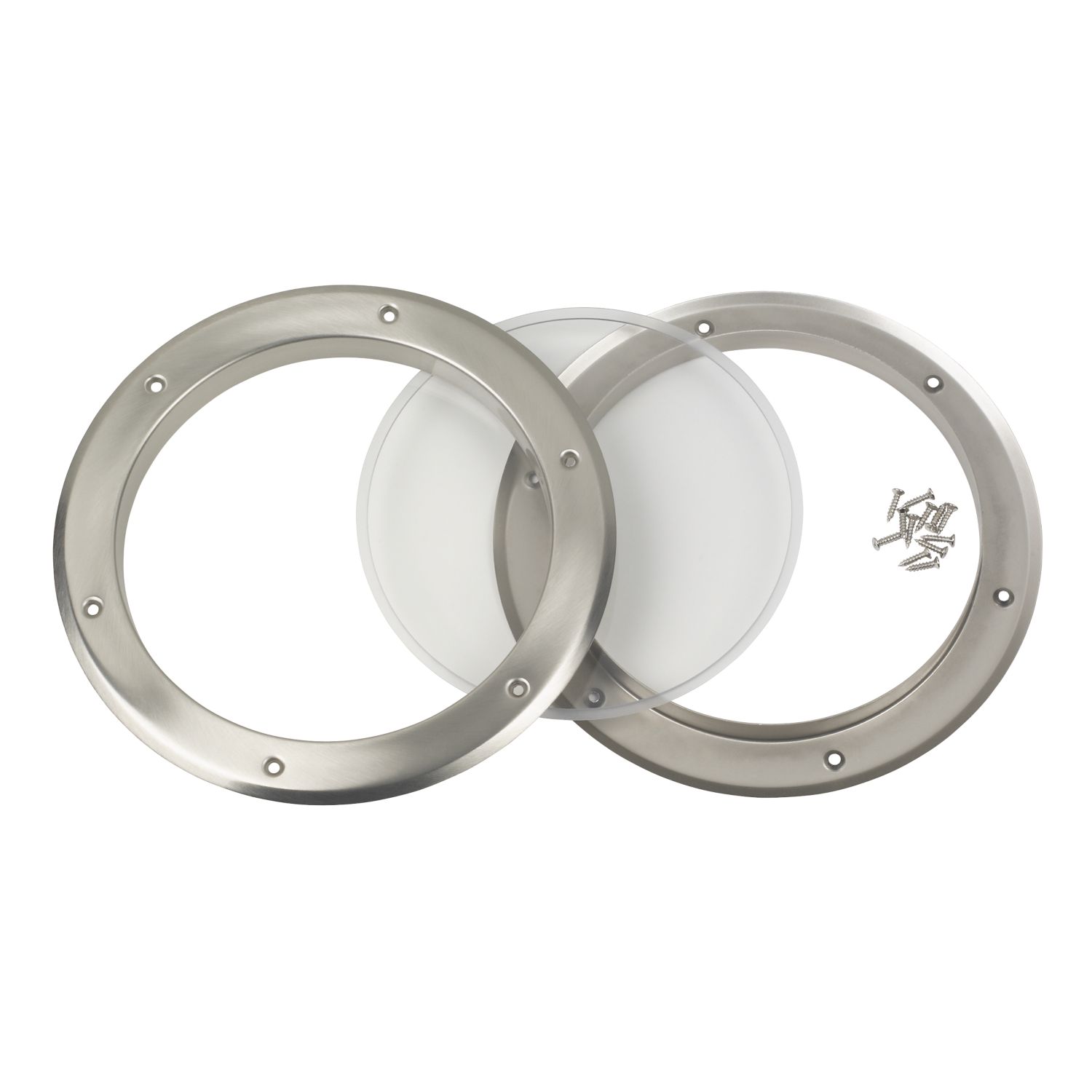 Mottez Round Porthole Vision Panel 260mm Brushed & Polished Steel (5867R)