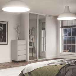 Spacepro Shaker 1-Door Sliding Wardrobe Door White Frame Mirror Panel 610mm x 2260mm