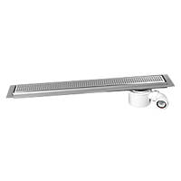 McAlpine CD800-SQ Channel Drain With Grid Brushed Stainless Steel 810 x 150mm