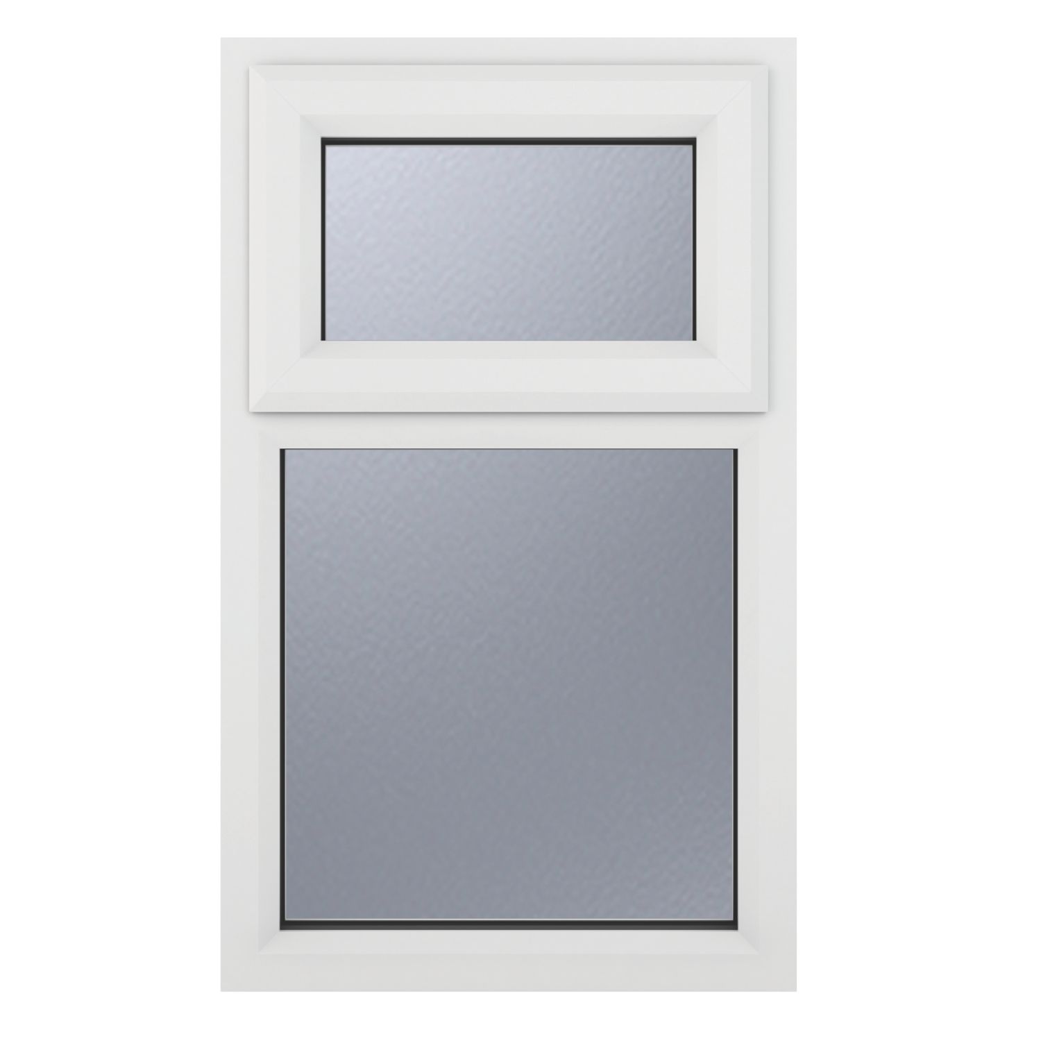 Crystal Top Opening Obscure Triple-Glazed Casement White uPVC Window 610mm x 1190mm (586JM)