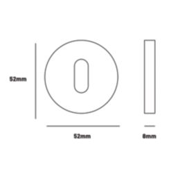 Eclipse  Fire Rated Standard Escutcheon (Pair) Satin Stainless Steel 52mm