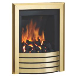 Be Modern Design Brass Rotary Control Inset Gas Manual Fire 510mm x 123mm x 605mm
