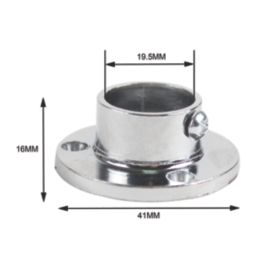 Essentials Rail End Sockets Polished Chrome 19mm 2 Pack