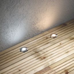 Culina Ohio 40mm Outdoor Cylindrical LED Lighting Satin Nickel 0.5W 20lm 2 Pack