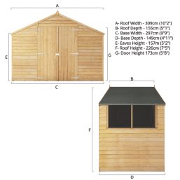 Mercia Value 10' x 5' (Nominal) Apex Overlap Timber Workshop