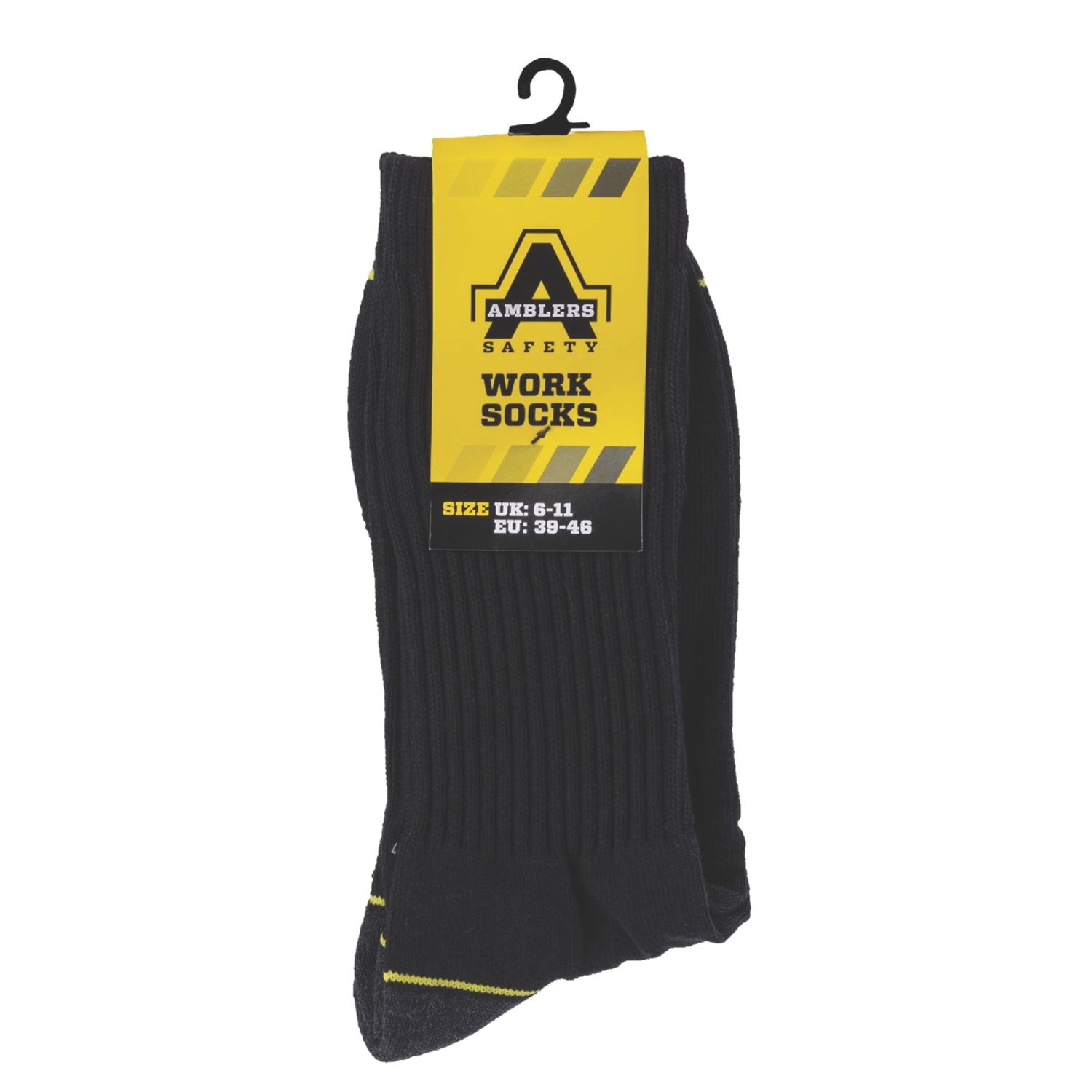 Amblers Work Socks Black 6-11 3 Pairs (586YR)