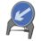 Melba Swintex Q Sign Round "Arrow Left" Traffic Sign 864mm x 1072mm