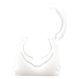 Talon  28mm Hinged Pipe Clip White 50 Pack