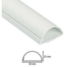 D-Line PVC White TV Trunking 50mm x 25mm x 1.5m