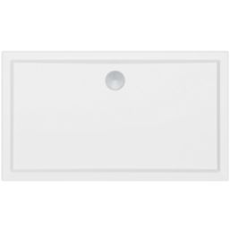 Milan Rectangular Bathroom Shower Tray & Waste White Gloss 1600mm x 800mm x 40mm