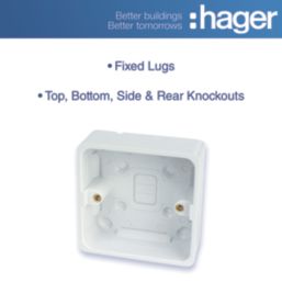 Hager Sollysta WMPB1/28 1-Gang Surface Pattress  Back Box 28mm
