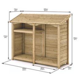 Rowlinson Heritage Double 6' 6" x 2' (Nominal) Timber Log Store