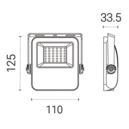 4lite  Outdoor LED Floodlight Black 30W 3150lm