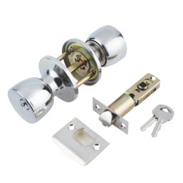 ERA 166-61 Ball Mortice Knob Set Polished Chrome 67mm