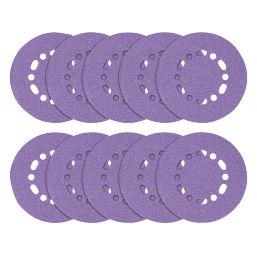 Trend  AB/150/40Z 40 Grit 8-Hole Punched Multi-Material Sanding Discs 150mm 10 Pack