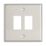 Contactum iConic 2-Module Grid Faceplate Brushed Steel