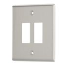 Contactum iConic 2-Module Grid Faceplate Brushed Steel