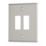 Contactum iConic 2-Module Grid Faceplate Brushed Steel