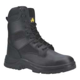 Amblers FS008 Hi-Leg Size 6.5  Black Water-Resistant Steel Toe Cap Safety Boots