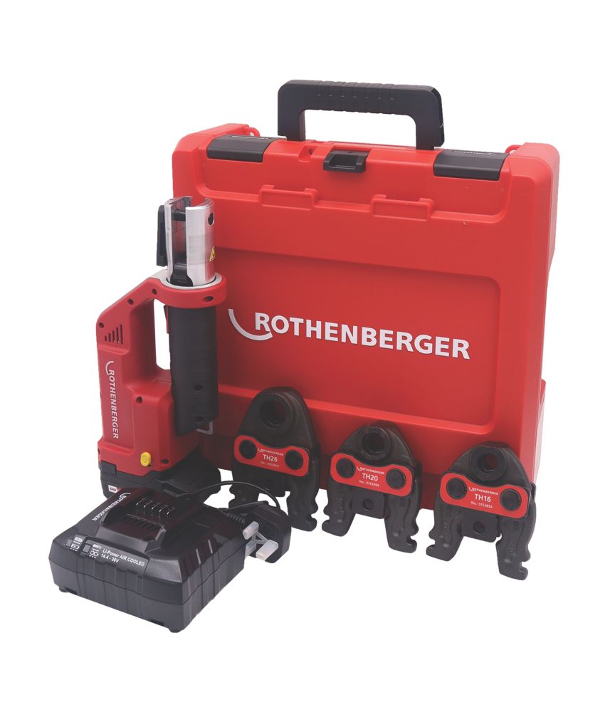 Rothenberger 1000003456 18V 1 x 2.0Ah Li-Ion CAS Brushless Cordless Compact Press Machine & Jaws