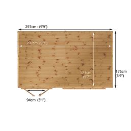 Mercia Maine 9' 6" x 6' (Nominal) Pent Timber Summerhouse