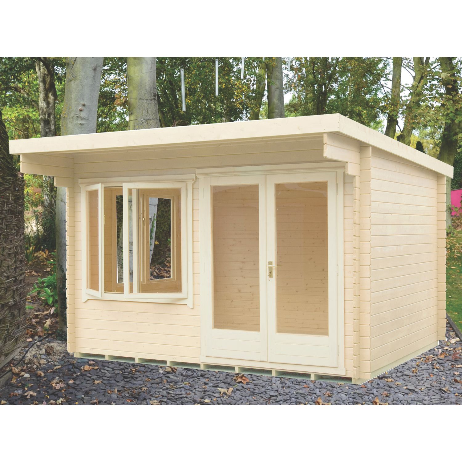Shire Danbury 12' x 12' (Nominal) Pent Timber Log Cabin (5886X)