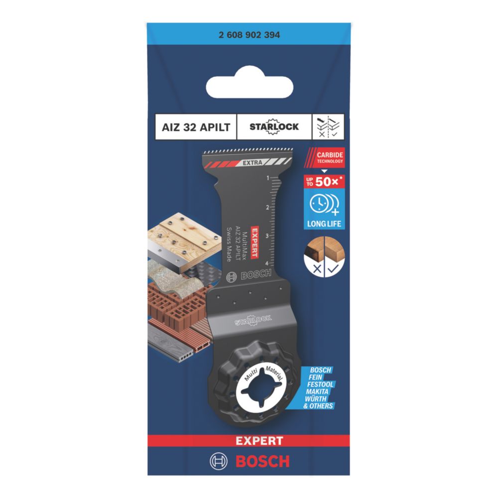 Bosch Accessories10x AIZ 32 APB 1x Expert MultiMax AIZ 32 APIT multitoolzaagbladen (voor hout, metaal, roestvrijstalen platen, Accessoires Multitool
