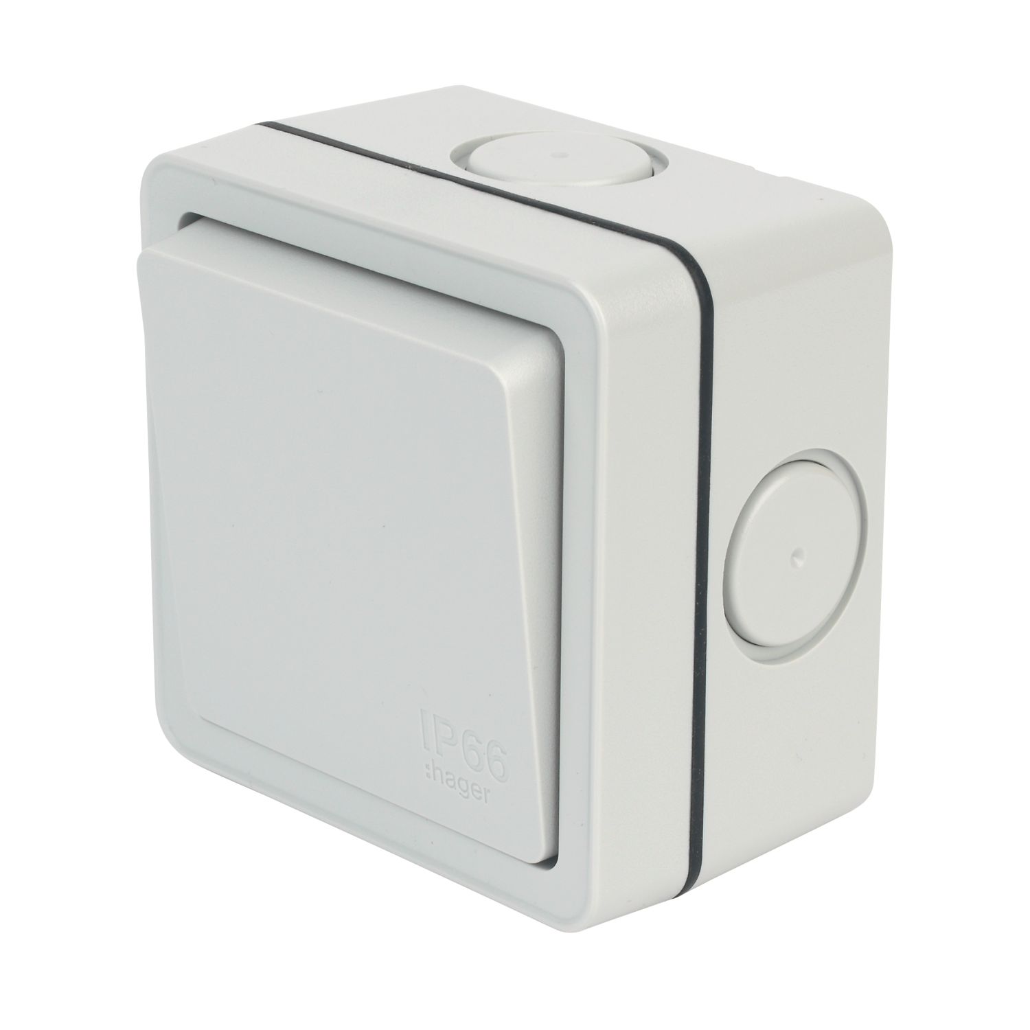 Hager Sollysta WXPPS12 IP66 10AX 1-Gang 1-Way Weatherproof Outdoor 2-Way Switch (588AM)