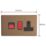 Varilight  45A 2-Gang 2-Pole Cooker Switch & 13A DP Switched Socket Brushed Bronze  with Black Inserts