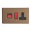 Varilight  45A 2-Gang 2-Pole Cooker Switch & 13A DP Switched Socket Brushed Bronze  with Black Inserts