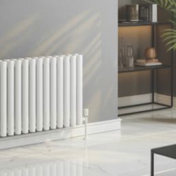 Reina Elips Double 600mm x 1140mm 4550BTU White Horizontal Designer Radiator