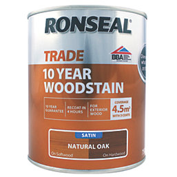 Ronseal  Trade 10 Year Woodstain Satin Natural Oak 750ml