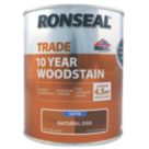 Ronseal 750ml Natural Oak Satin Water-Based Wood Stain