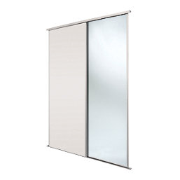 Spacepro Classic 2-Door Sliding Wardrobe Door Kit Cashmere Frame Cashmere / Mirror Panel 1793mm x 2260mm
