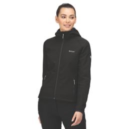 Regatta Arec Womens Softshell Hooded Jacket Black Size 16