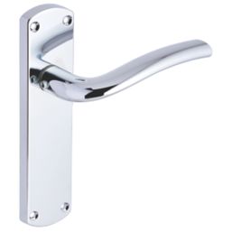 Smith & Locke Corfe Fire Rated Latch Lever Door Handles Pair Polished Chrome