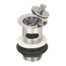 Flomasta Slotted Captive Retained Basin Waste Chrome-Plated Brass 32mm
