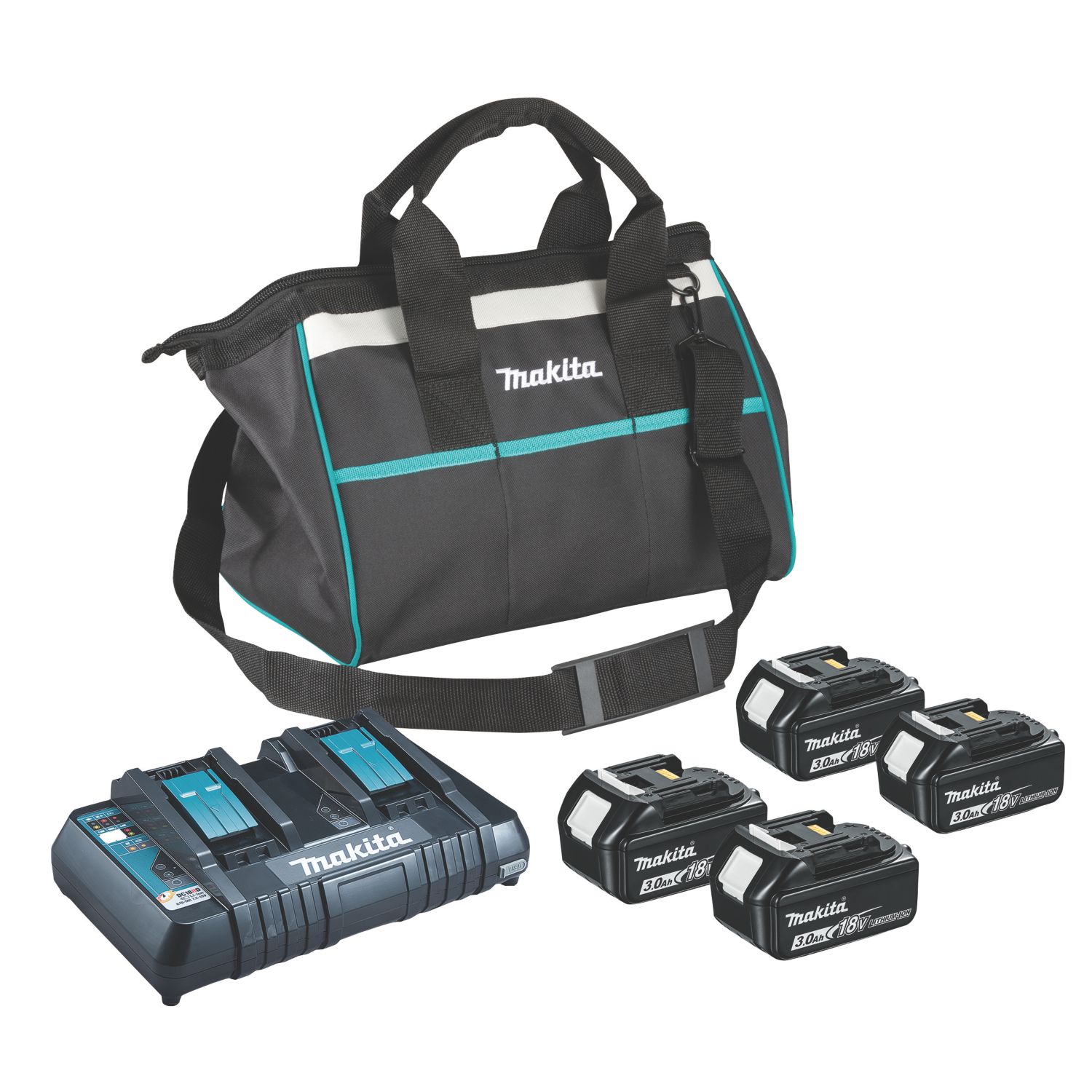 Makita P-84296 18V 3.0Ah Li-Ion LXT Batteries & Charger Kit (588KJ)