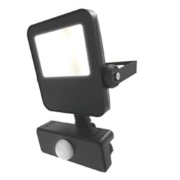 4lite  Outdoor LED Floodlight With PIR Sensor Black 10W 1050lm