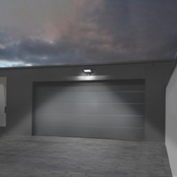 4lite  Outdoor LED Floodlight With PIR Sensor Black 10W 1050lm