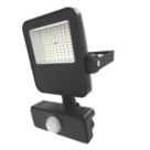 4lite  Outdoor LED Floodlight With PIR Sensor Black 10W 1050lm