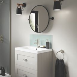 Splashwall Vanity Splashback Gloss Terra Grey/Seabreeze Green 250mm x 600mm x 4mm