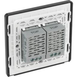 British General Evolve 2-Gang 2-Way LED Double Master Touch Trailing Edge Dimmer Switch  Copper with Black Inserts