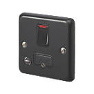MK Contoura 13A Switched Fused Spur & Flex Outlet with Neon Black with Colour-Matched Inserts